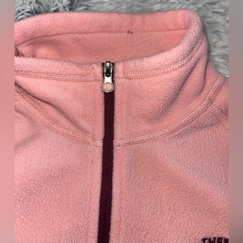 North Face || women’s 1/4 zip up Baby Pink Fleece Pullover size Small - Picture 6 of 8